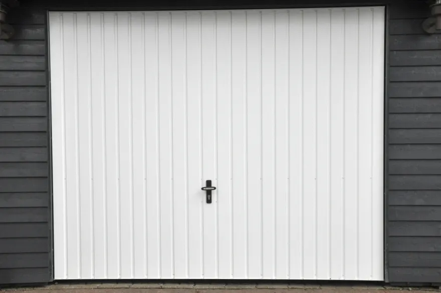 Jyde stålvippeport 248 x 209 cm hvid