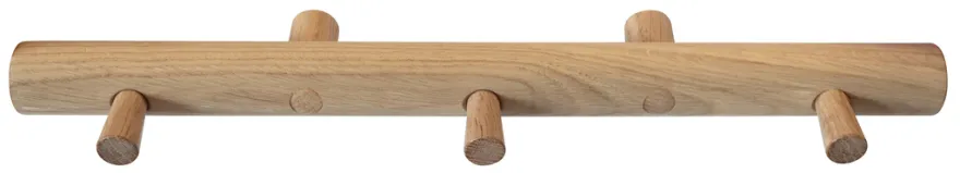 Knagerække m/3 knager egetræ 35 cm natur