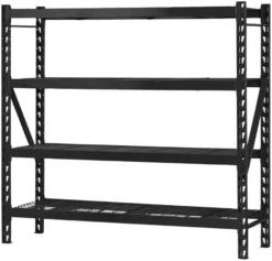 Stålreol 4 hylder sort 196 x 183 x 61 cm - Probuilder