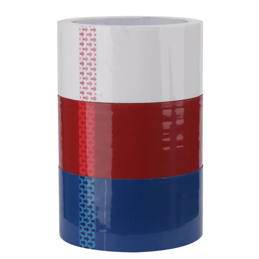 Tape hvid/rød/blå 50 mm x 66 meter 3-pk.